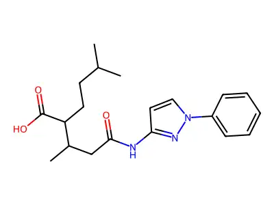 5-Methyl-2-[4-oxo-4-[(1-phenylpyrazol-3-yl)amino]butan-2-yl]hexanoic acid structure