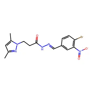 3,5-Dimethyl-1H-pyrazole-1-propanoic acid 2-[(4-bromo-3-nitrophenyl)methylene]hydrazide structure
