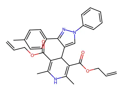 diallyl 2,6-dimethyl-4-[3-(4-methylphenyl)-1-phenyl-1H-pyrazol-4-yl]-1,4-dihydro-3,5-pyridinedicarboxylate structure