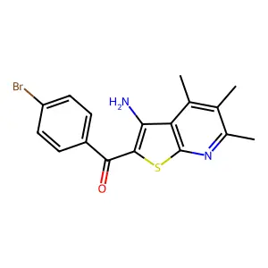 (3-Amino-4,5,6-trimethylthieno[2,3-b]pyridin-2-yl)(4-bromophenyl)methanone structure