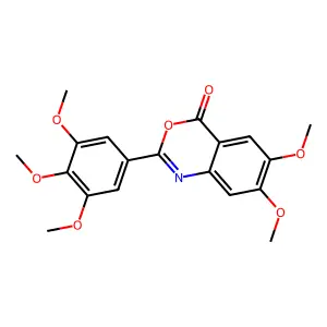 6,7-dimethoxy-2-(3,4,5-trimethoxyphenyl)-4H-3,1-benzoxazin-4-one structure