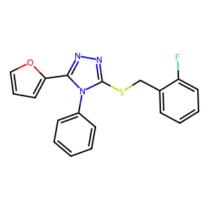 3-[(2-Fluorophenyl)methylsulfanyl]-5-(furan-2-yl)-4-phenyl-1,2,4-triazole structure