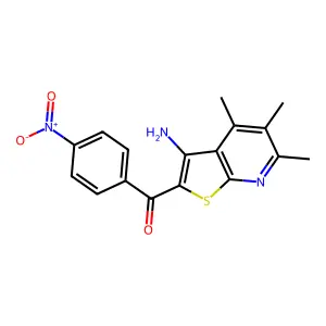 (3-Amino-4,5,6-trimethylthieno[2,3-b]pyridin-2-yl)(4-nitrophenyl)methanone structure