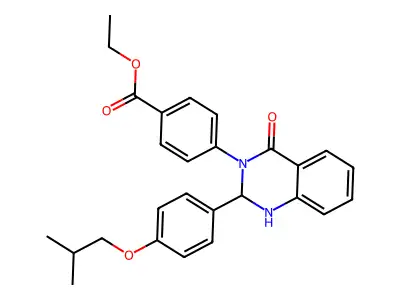 ethyl 4-(2-(4-isobutoxyphenyl)-4-oxo-1,4-dihydro-3(2H)-quinazolinyl)benzoate structure