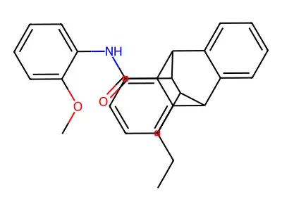 N-(2-methoxyphenyl)-12-propyl-9,10-dihydro-9,10-ethanoanthracene-11-carboxamide structure