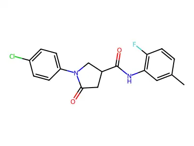1-(4-chlorophenyl)-N-(2-fluoro-5-methylphenyl)-5-oxopyrrolidine-3-carboxamide structure