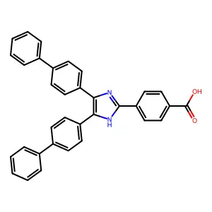 4-[4,5-bis(4-phenylphenyl)-1H-imidazol-2-yl]benzoic acid structure