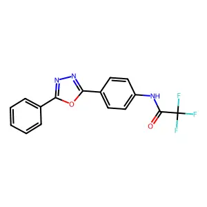2,2,2-trifluoro-N-[4-(5-phenyl-1,3,4-oxadiazol-2-yl)phenyl]acetamide structure