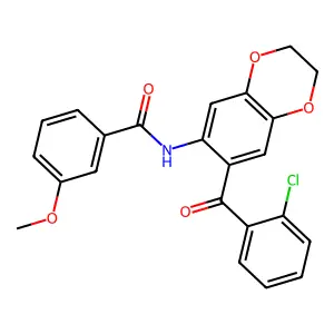N-[7-(2-chlorobenzoyl)-2,3-dihydro-1,4-benzodioxin-6-yl]-3-methoxybenzamide structure