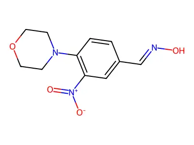 4-Morpholino-3-nitrobenzenecarbaldehyde oxime structure