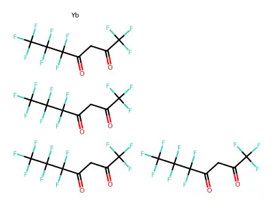 Tetrakis(1,1,1,5,5,6,6,7,7,7-decafluoroheptane-2,4-dione);ytterbium structure