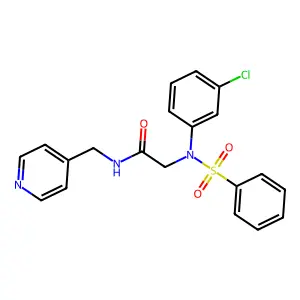 2-[N-(benzenesulfonyl)-3-chloroanilino]-N-(pyridin-4-ylmethyl)acetamide structure