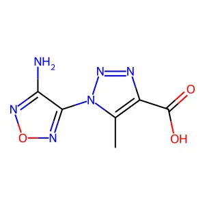 1-(4-amino-1,2,5-oxadiazol-3-yl)-5-methyl-1H-1,2,3-triazole-4-carboxylic acid structure