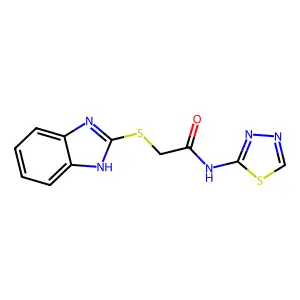 2-(1H-benzimidazol-2-ylsulfanyl)-N-(1,3,4-thiadiazol-2-yl)acetamide structure