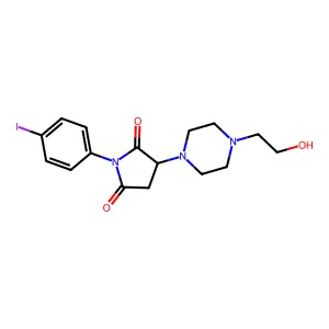 3-[4-(2-Hydroxyethyl)piperazin-1-yl]-1-(4-iodophenyl)pyrrolidine-2,5-dione structure