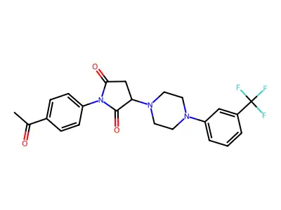 1-(4-acetylphenyl)-3-[4-[3-(trifluoromethyl)phenyl]piperazin-1-yl]pyrrolidine-2,5-dione structure