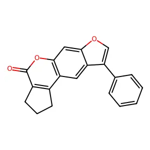 9-phenyl-2,3-dihydrocyclopenta[c]furo[3,2-g]chromen-4(1H)-one structure