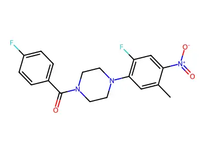 [4-(2-Fluoro-5-methyl-4-nitrophenyl)piperazin-1-yl]-(4-fluorophenyl)methanone structure