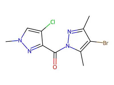 (4-Bromo-3,5-dimethylpyrazol-1-yl)-(4-chloro-1-methylpyrazol-3-yl)methanone structure