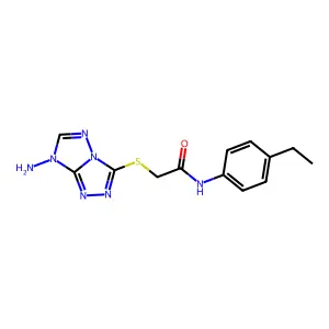 2-[(7-amino-[1,2,4]triazolo[4,3-b][1,2,4]triazol-3-yl)sulfanyl]-N-(4-ethylphenyl)acetamide structure