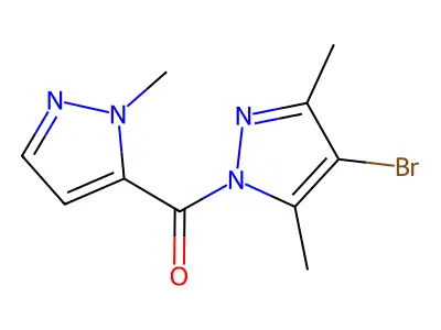 (4-bromo-3,5-dimethyl-1H-pyrazol-1-yl)(1-methyl-1H-pyrazol-5-yl)methanone structure