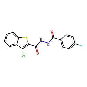 3-Chloro-N'-(4-fluorobenzoyl)benzo[b]thiophene-2-carbohydrazide structure