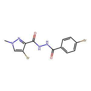 4-bromo-N'-(4-bromobenzoyl)-1-methylpyrazole-3-carbohydrazide structure