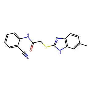 N-(2-cyanophenyl)-2-[(5-methyl-1H-benzimidazol-2-yl)sulfanyl]acetamide structure