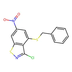 4-(Benzylsulfanyl)-3-chloro-6-nitro-1,2-benzisothiazole structure