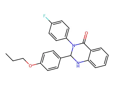 3-(4-Fluorophenyl)-2-(4-propoxyphenyl)-1,2-dihydroquinazolin-4-one structure