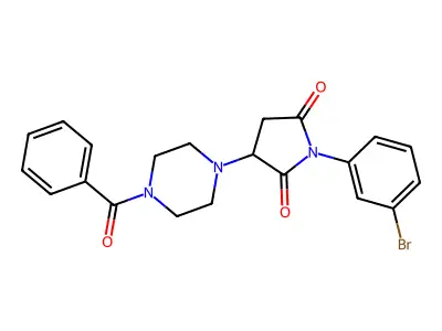 3-(4-Benzoyl-1-piperazinyl)-1-(3-bromophenyl)-2,5-pyrrolidinedione structure