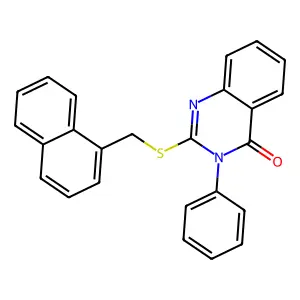 2-[(1-naphthylmethyl)sulfanyl]-3-phenyl-4(3H)-quinazolinone structure