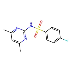 N-(4,6-dimethylpyrimidin-2-yl)-4-fluorobenzenesulfonamide structure