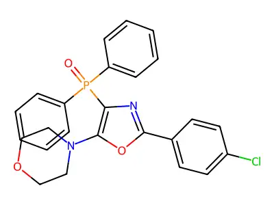 4-[2-(4-Chlorophenyl)-4-(diphenylphosphoryl)-1,3-oxazol-5-yl]morpholine structure