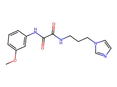 N-(3-imidazol-1-ylpropyl)-N'-(3-methoxyphenyl)oxamide structure