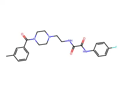 N'-(4-fluorophenyl)-N-[2-[4-(3-methylbenzoyl)piperazin-1-yl]ethyl]oxamide structure