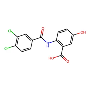 2-[(3,4-Dichlorobenzoyl)amino]-5-hydroxybenzoic acid structure