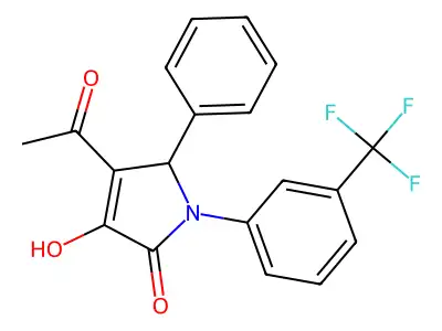 3-acetyl-4-hydroxy-2-phenyl-1-[3-(trifluoromethyl)phenyl]-2H-pyrrol-5-one structure