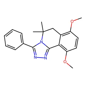 7,10-dimethoxy-5,5-dimethyl-3-phenyl-6H-[1,2,4]triazolo[3,4-a]isoquinoline structure