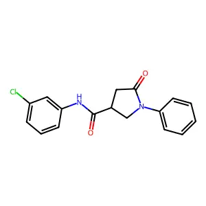 N-(3-chlorophenyl)-5-oxo-1-phenylpyrrolidine-3-carboxamide structure