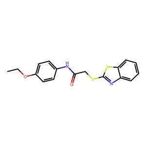 2-(1,3-benzothiazol-2-ylsulfanyl)-N-(4-ethoxyphenyl)acetamide structure