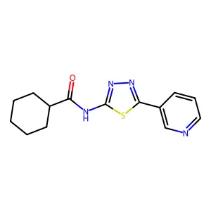 N-(5-pyridin-3-yl-1,3,4-thiadiazol-2-yl)cyclohexanecarboxamide structure
