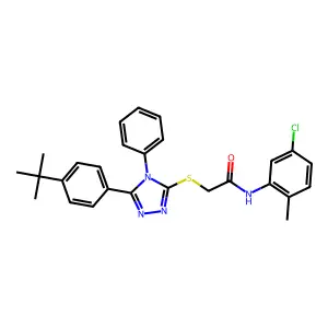 2-{[5-(4-tert-butylphenyl)-4-phenyl-4H-1,2,4-triazol-3-yl]sulfanyl}-N-(5-chloro-2-methylphenyl)acetamide structure