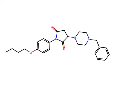 3-(4-Benzylpiperazin-1-yl)-1-(4-butoxyphenyl)pyrrolidine-2,5-dione structure