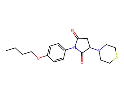 1-(4-Butoxyphenyl)-3-(4-thiomorpholinyl)-2,5-pyrrolidinedione structure