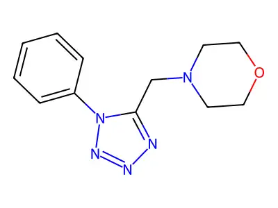 4-[(1-phenyl-1H-tetraazol-5-yl)methyl]morpholine structure