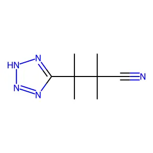 2,2,3-trimethyl-3-(2H-tetrazol-5-yl)butanenitrile structure