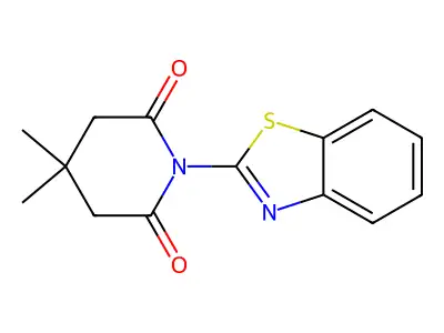 1-(2-Benzothiazolyl)-4,4-dimethyl-2,6-piperidinedione structure