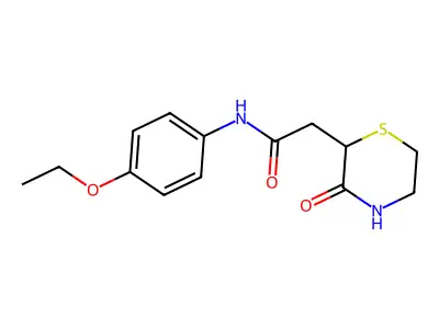 N-(4-ethoxyphenyl)-2-(3-oxothiomorpholin-2-yl)acetamide structure