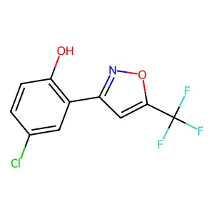 4-Chloro-2-(5-(trifluoromethyl)isoxazol-3-yl)phenol structure